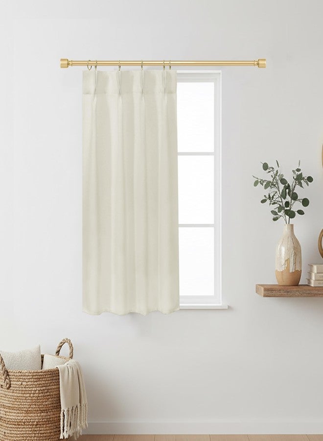 Lino Rosa Door Curtain for Kitchen Window,Pinch Pleated 80% Blackout Small Back Door Curtains for Inside Window 40 Inch Length Cream - Image 1